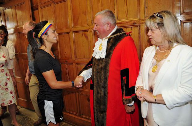 Mayor of Guildford welcomes the Lacrosse teams.jpg