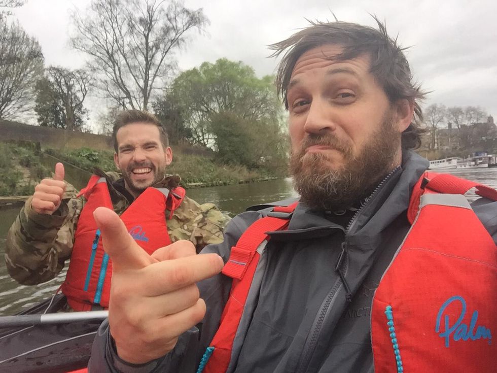 Michael Maisey with Tom Hardy on Richmond river.JPG