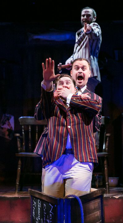 Tom Hackney (Harris), David Partridge (J) and Michael Rouse (George) in the 2015 UK tour of Three Men In A Boat credit Jack Ladenburg.jpg