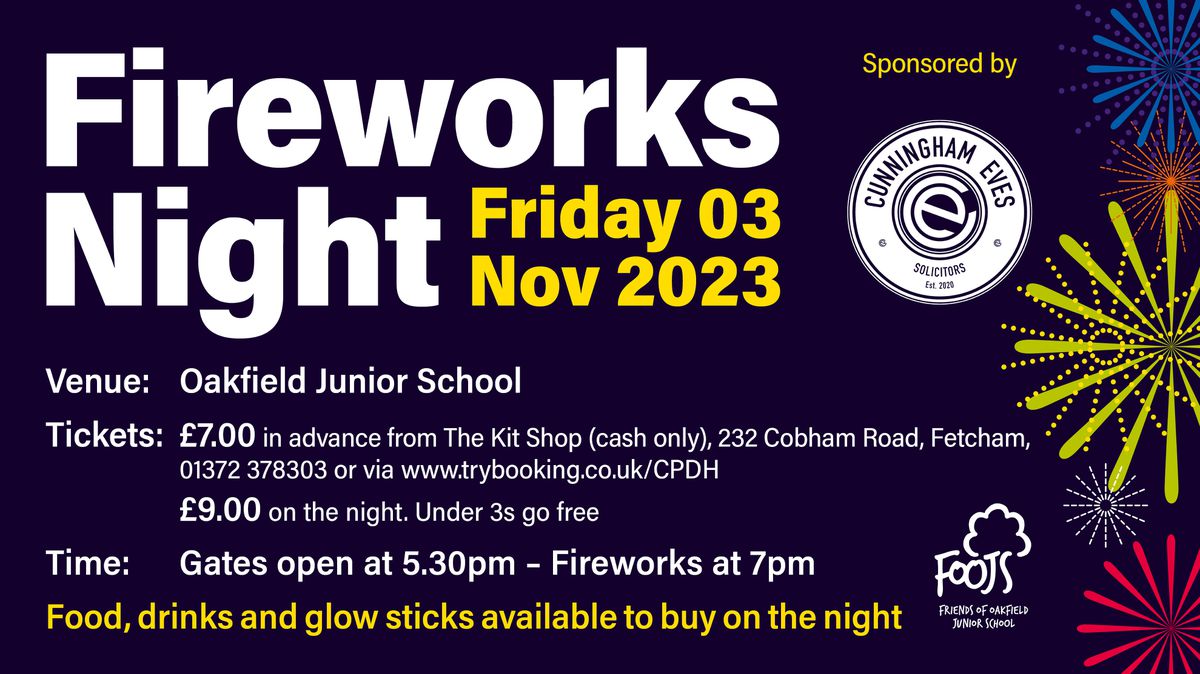 Fireworks Display - Oakfield Junior School - Essential Surrey & SW London