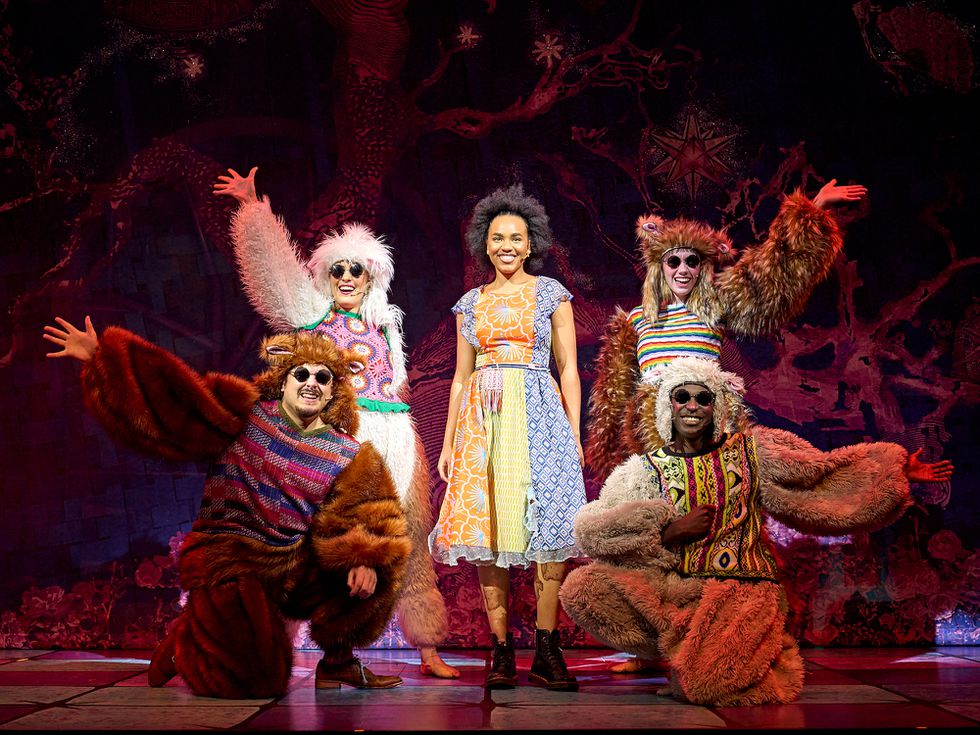 Damien James, Maya De Faria, Tilly La Belle Yengo, Bella MacDonald and Jerome Lincoln in Cinderella, Lyric Hammersmith Theatre ©Manuel Harlan.jpg