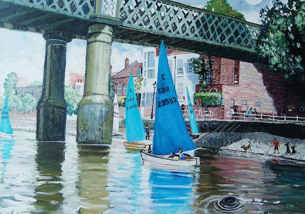 The Russell Gallery - Nick Holly - Sailing club on the river, Putney .jpg